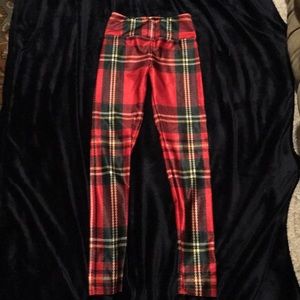 Goldsheep Holiday Plaid Legging Size M!